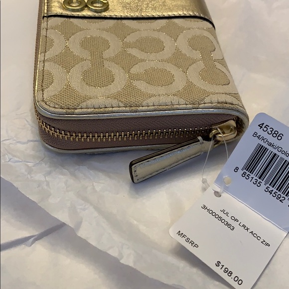 Coach khaki and gold wallet - Picture 7 of 8
